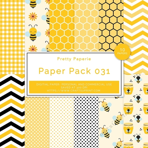 Paper Pack 031 Digital Paper/Backgrounds - Yellow, Pale Yellow, Black & White - 12inch x 12inch