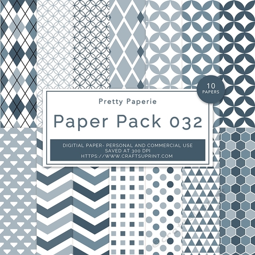 Paper Pack 032 Digital Paper/Backgrounds - Shades of Blues - A4 - 210mm x 297mm