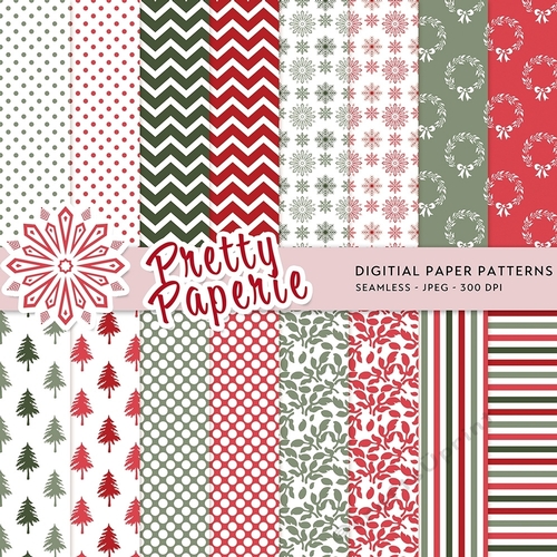 Christmas 010 - Christmas Digital Paper Set - seamless paper pack - A4 - 210mm x 297mm