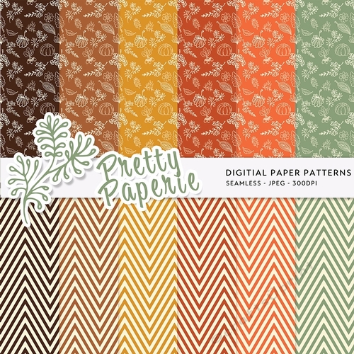 Autumn Seamless Patterns - A4 - 210mm x 297mm