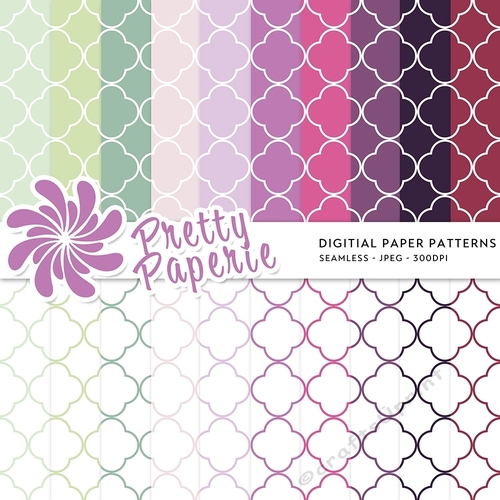Quatrefoil Seamless Patterns - A4 - 210mm x 297mm