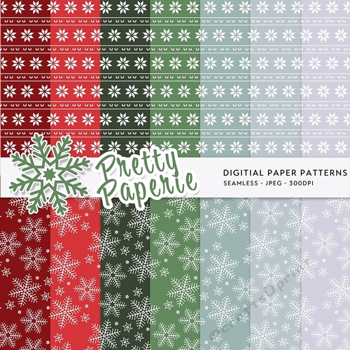 Christmas Digital Seamless Patterns - A4 - 210mm x 297mm