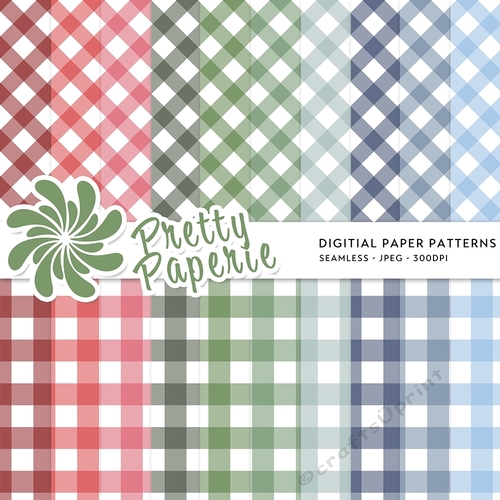Christmas Gingham Seamless Pattern - A4 - 210mm x 297mm