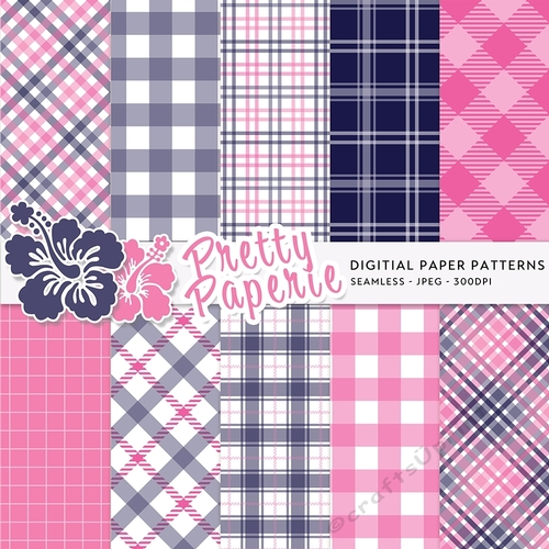Plaid Seamless Patterns - A4 - 210mm x 297mm