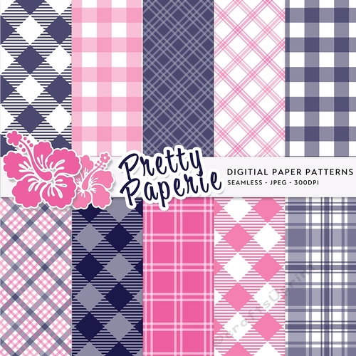 Plaid Seamless Patterns - A4 - 210mm x 297mm