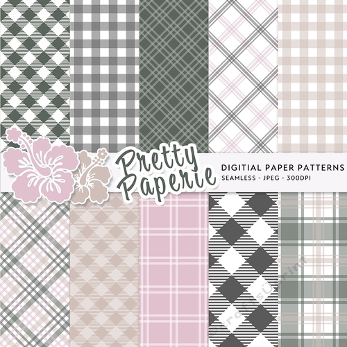Plaid Seamless Patterns - A4 - 210mm x 297mm