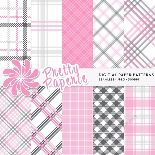 Plaid Seamless Patterns - A4 - 210mm x 297mm
