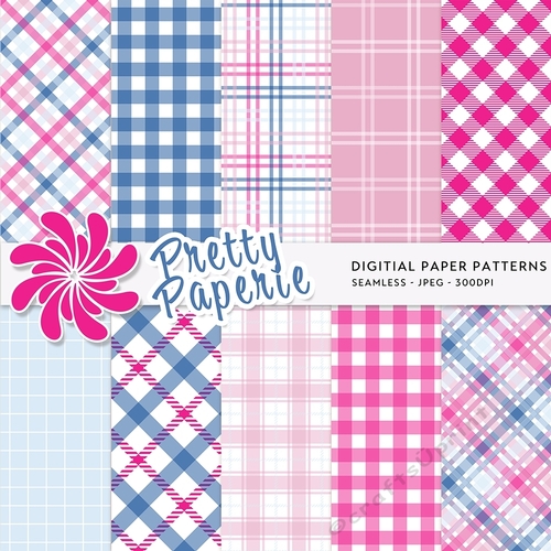 Plaid Seamless Patterns - A4 - 210mm x 297mm