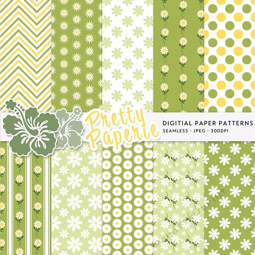Spring Digital Seamless Patterns - A4 - 210mm x 297mm