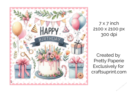 Card Topper - Birthday Girl / Lady 