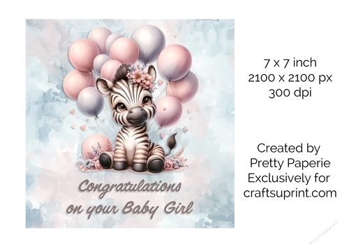 Card Topper - New Baby Girl