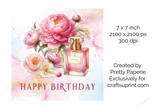 Card Topper - Floral Birthday Card