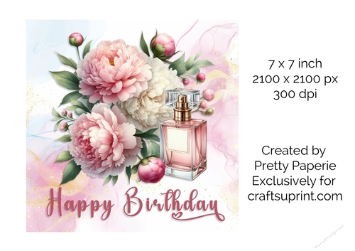 Card Topper - Floral Birthday Card