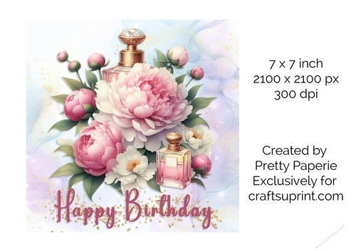 Card Topper - Floral Birthday Card