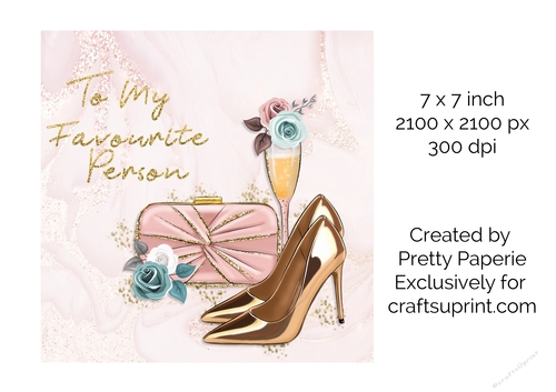 Card Topper - Champagne & Gold Shoes Birthday Card