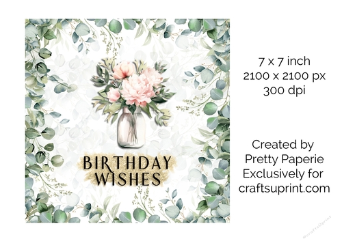 Card Topper - Floral Birthday Card