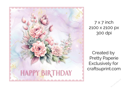 Card Topper - Floral Birthday Card