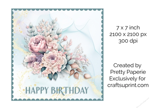 Card Topper - Floral Birthday Card
