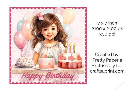 Card Topper - Birthday Girl