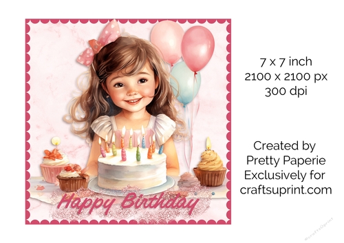 Card Topper - Birthday Girl