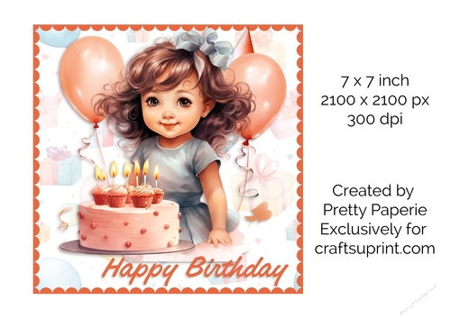 Card Topper - Birthday Girl