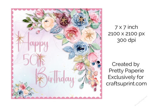 Card Topper - 50th Birthday Card