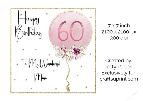 Card Topper - 60th Birthday Card