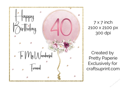 Card Topper - 40th Birthday Card