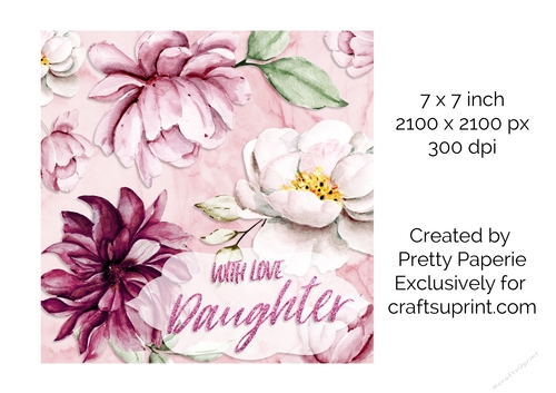 Card Topper - Floral Daughter Birthday Card