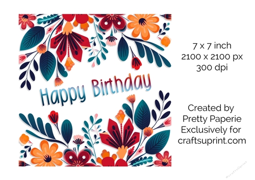Card Topper - Ladies Mexican Floral Birthday Card