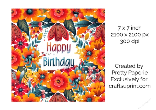 Card Topper - Ladies Mexican Floral Birthday Card