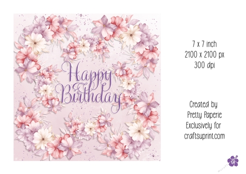 Card Topper - Floral Ladies Birthday Card