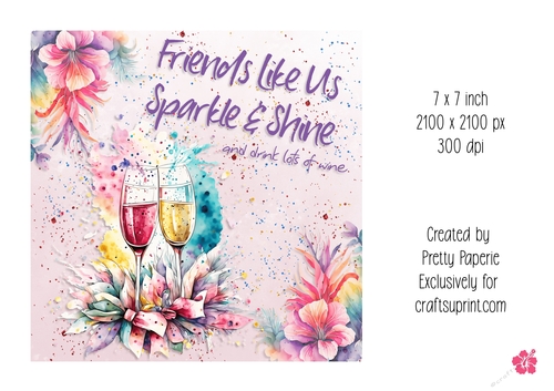 Card Topper - Friend Floral Birthday Card