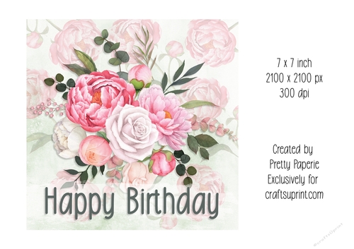 Card Topper - Female Floral Birthday Card