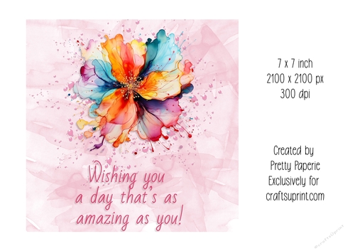 Card Topper - Female Floral Birthday Card