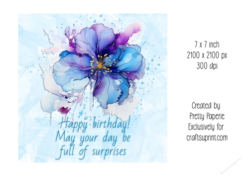 Card Topper - Female Floral Birthday Card