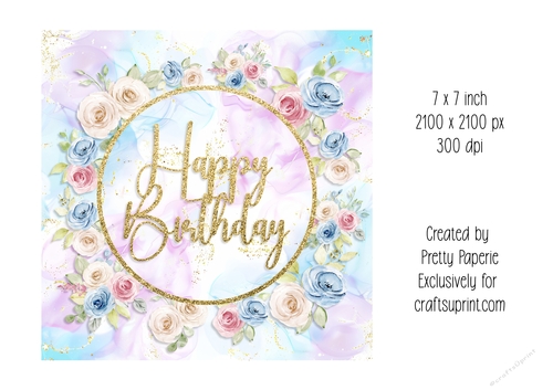 Card Topper - Female Floral Birthday Card