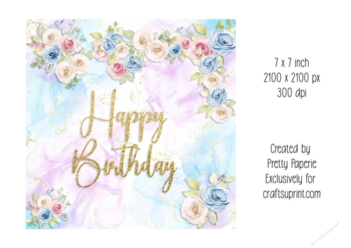 Card Topper - Female Floral Birthday Card