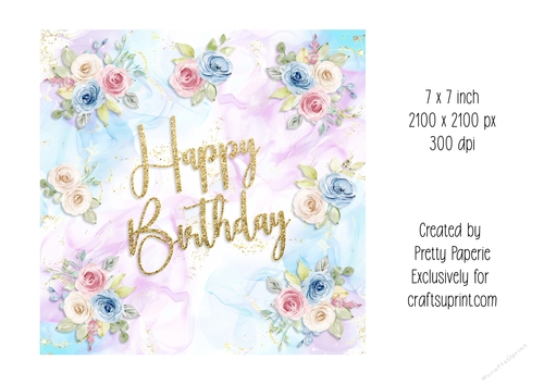 Card Topper - Female Floral Birthday Card
