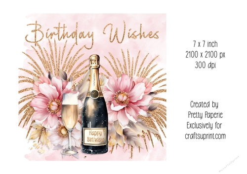 Card Topper - Female Floral Birthday Card