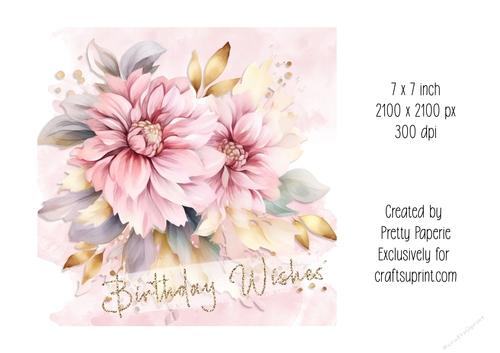 Card Topper - Female Floral Birthday Card