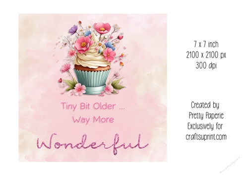 Card Topper - Female Floral Birthday Card