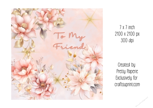Card Topper - Female Floral Birthday Card