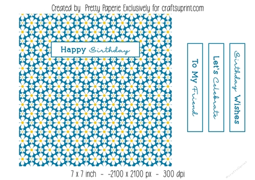 Card Topper - Female Floral Birthday Card