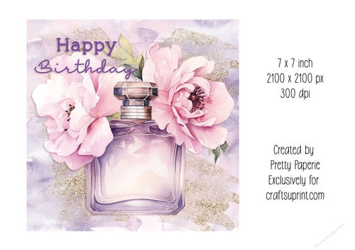 Card Topper - Female Floral Perfume Birthday Card