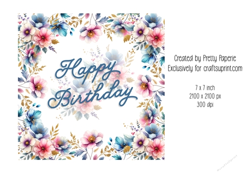 Card Topper - Female Floral Birthday Card