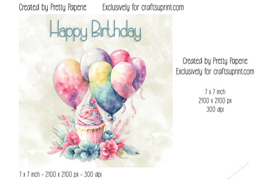 Card Topper - Female Floral Birthday Card
