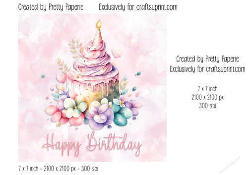 Card Topper - Female Floral Birthday Card