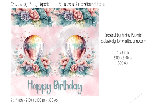 Card Topper - Female Floral Birthday Card