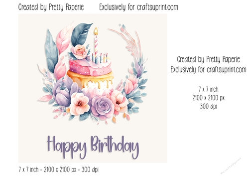Card Topper - Female Floral Birthday Card